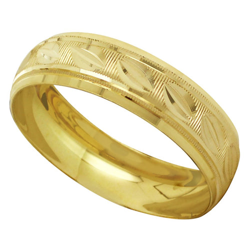 Anillo Argolla de Matrimonio Diamantada Grano Café Oro 14k