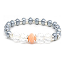 Cargar imagen en el visor de la galería, Pulsera Perlas Tornasol Plateadas Dama