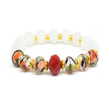 Cargar imagen en el visor de la galería, Pulsera Piedras Marmoleadas y Blancas Dama