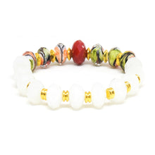 Cargar imagen en el visor de la galería, Pulsera Piedras Marmoleadas y Blancas Dama
