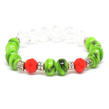 Cargar imagen en el visor de la galería, Pulsera Pierdas Blancas y Verdes