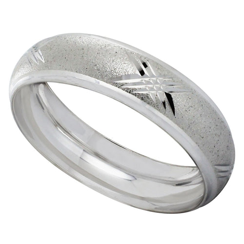 Anillo Argolla de Matrimonio Satinada Diamantada Cruzado 10K