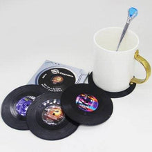 Cargar imagen en el visor de la galería, Porta tazas Discos Retro 4 piezas