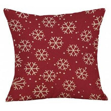 Cargar imagen en el visor de la galería, Funda de Almohada Cojín Rojo Copos de Nieve
