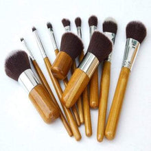 Cargar imagen en el visor de la galería, Brochas de Maquillaje de Bamboo 11 piezas