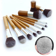 Cargar imagen en el visor de la galería, Brochas de Maquillaje de Bamboo 11 piezas
