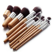 Cargar imagen en el visor de la galería, Brochas de Maquillaje de Bamboo 11 piezas