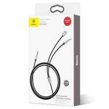Cargar imagen en el visor de la galería, Cable de Audio Baseus L38 Type-C y Plug 3.5mm a Plug 3.5mm 1.2 metros
