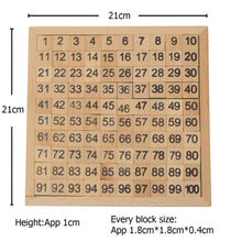 Cargar imagen en el visor de la galería, Tablero Matemáticas Montessori Madera 1 al 100