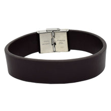 Cargar imagen en el visor de la galería, Pulsera de Piel Café Hebilla Gruesa Acero Inoxidable Hombre