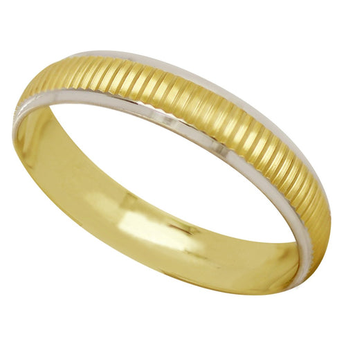 Anillo Argolla de Matrimonio Rayada Diamantada Oro 10K