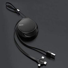Cargar imagen en el visor de la galería, Cable Retractil Carga Baseus 3 en 1 Usb/Tipo C/Lighting