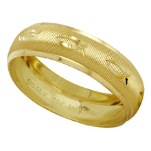 Cargar imagen en el visor de la galería, Anillo Argolla Matrimonio Satinada Diamantada Peces Oro 10K