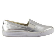 Cargar imagen en el visor de la galería, Tenis Zapatos Metálicos Plateados Calzado Rojas