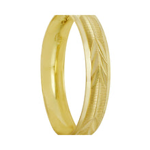 Cargar imagen en el visor de la galería, Anillo Argolla de Matrimonio Grabado Espiga Oro 14k