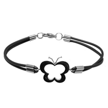 Cargar imagen en el visor de la galería, Pulsera De Caucho Con Mariposa Acero Inoxidable Mujer