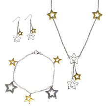 Cargar imagen en el visor de la galería, Juego Collar Pulsera y Aretes De Estrella Acero Inoxidable