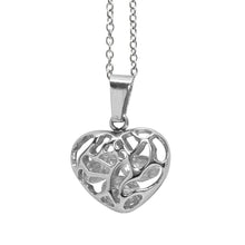Cargar imagen en el visor de la galería, Juego Collar y Aretes Corazón Piedras Acero Inoxidable Mujer