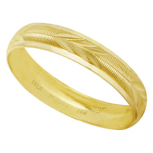 Cargar imagen en el visor de la galería, Anillo Argolla de Matrimonio Grabado Espiga Oro 14k