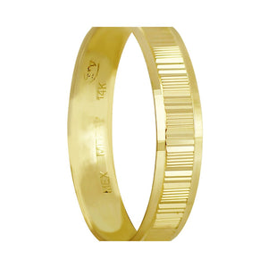 Anillo Argolla de Matrimonio Diamantada de Cuadro Oro 14k