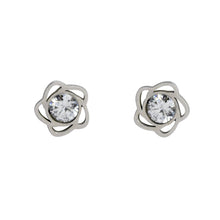 Cargar imagen en el visor de la galería, Juego Collar y Aretes de Flor Piedra Acero Inoxidable Mujer