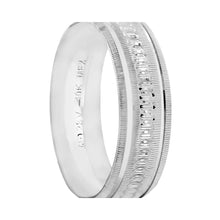 Cargar imagen en el visor de la galería, Anillo Argolla de Matrimonio Diamantada Grabado Círculos 10K