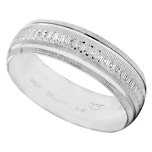 Cargar imagen en el visor de la galería, Anillo Argolla de Matrimonio Diamantada Grabado Círculos 10K