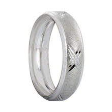 Cargar imagen en el visor de la galería, Anillo Argolla de Matrimonio Satinada Diamantada Cruzado 10K