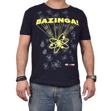 Cargar imagen en el visor de la galería, Playera Negra Big Bang Theory Bazinga Atomos