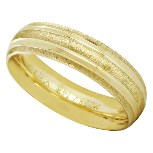 Anillo Argolla de Matrimonio Satinada Oro Amarillo 14k