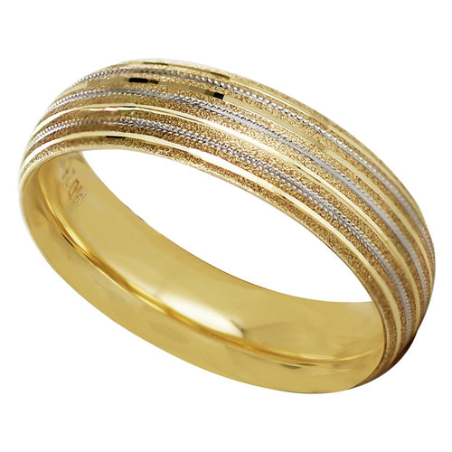 Anillo Argolla de Matrimonio Grabada en Punto Oro 14k