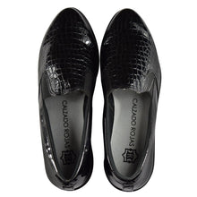 Cargar imagen en el visor de la galería, Tenis Altos Zapatos Charol Negro Textura Calzado Rojas