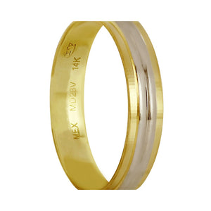 Anillo Argolla de Matrimonio Lisa Combinada Oro 14k