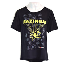 Cargar imagen en el visor de la galería, Playera Negra Big Bang Theory Bazinga Atomos