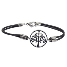 Cargar imagen en el visor de la galería, Pulsera De Caucho Con Árbol Vida Acero Inoxidable Dama