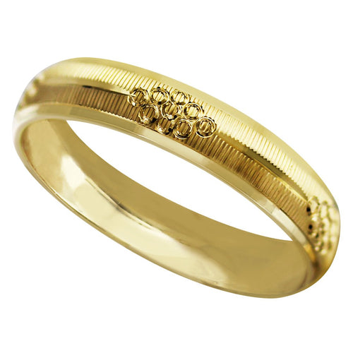 Anillo Argolla de Matrimonio Diamantada Racimo Oro 10K