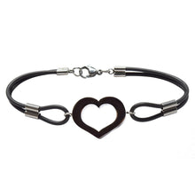 Cargar imagen en el visor de la galería, Pulsera De Caucho Con Corazón Acero Inoxidable Dama