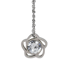 Cargar imagen en el visor de la galería, Juego Collar y Aretes de Flor Piedra Acero Inoxidable Mujer