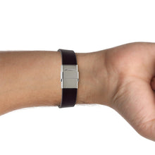 Cargar imagen en el visor de la galería, Pulsera de Piel Café Hebilla Gruesa Acero Inoxidable Hombre