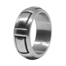 Cargar imagen en el visor de la galería, Anillo Grueso Rectángulos Opaco Acero Inoxidable