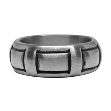 Cargar imagen en el visor de la galería, Anillo Grueso Rectángulos Opaco Acero Inoxidable