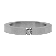 Cargar imagen en el visor de la galería, Anillo Delgado Liso con Piedra Acero Inoxidable Mujer