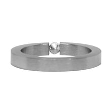 Cargar imagen en el visor de la galería, Anillo Delgado Liso con Piedra Acero Inoxidable Mujer