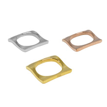 Cargar imagen en el visor de la galería, Anillo Triple Cuadrado Acero Inoxidable