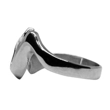 Cargar imagen en el visor de la galería, Anillo Zig Zag con Piedra Ovalada Acero Inoxidable Mujer