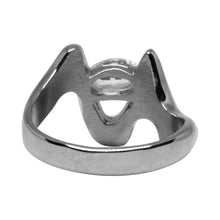 Cargar imagen en el visor de la galería, Anillo Zig Zag con Piedra Ovalada Acero Inoxidable Mujer