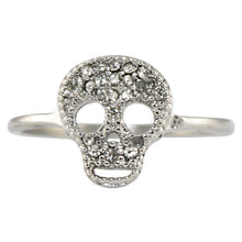 Cargar imagen en el visor de la galería, Anillo de Cráneo con Piedras Calavera Acero Inoxidable Mujer