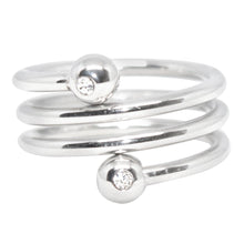 Cargar imagen en el visor de la galería, Anillo Espiral Incrustaciones Acero Inoxidable