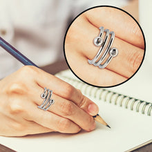 Cargar imagen en el visor de la galería, Anillo Espiral Incrustaciones Acero Inoxidable