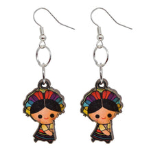 Cargar imagen en el visor de la galería, 6 Aretes MDF Diseños Varios Dama